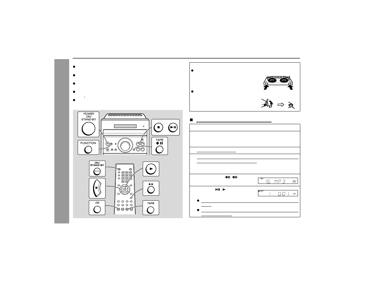 Recording on a cassette tape, Ta pe re cor din g | Sharp XL-E80 User Manual | Page 22 / 32