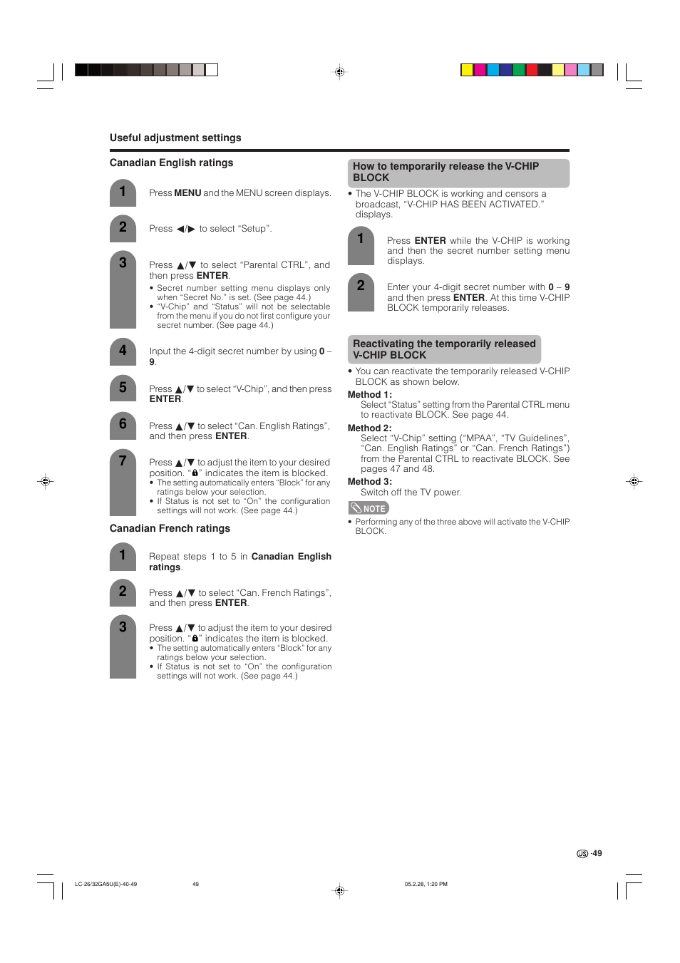 Sharp Aquos LC G5C32U User Manual | Page 50 / 65