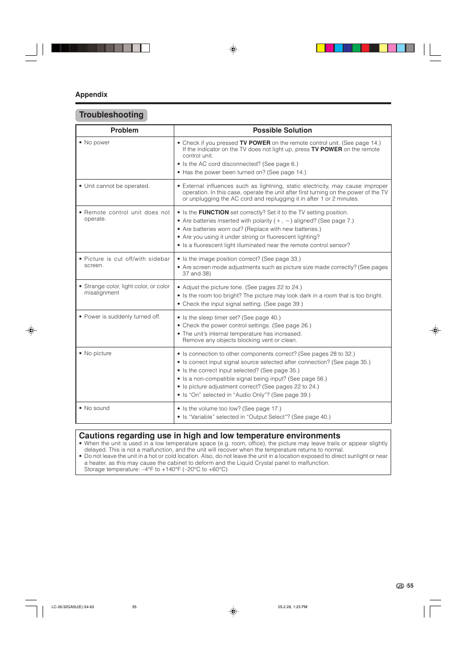 Sharp Aquos LC G5C32U User Manual | Page 56 / 65
