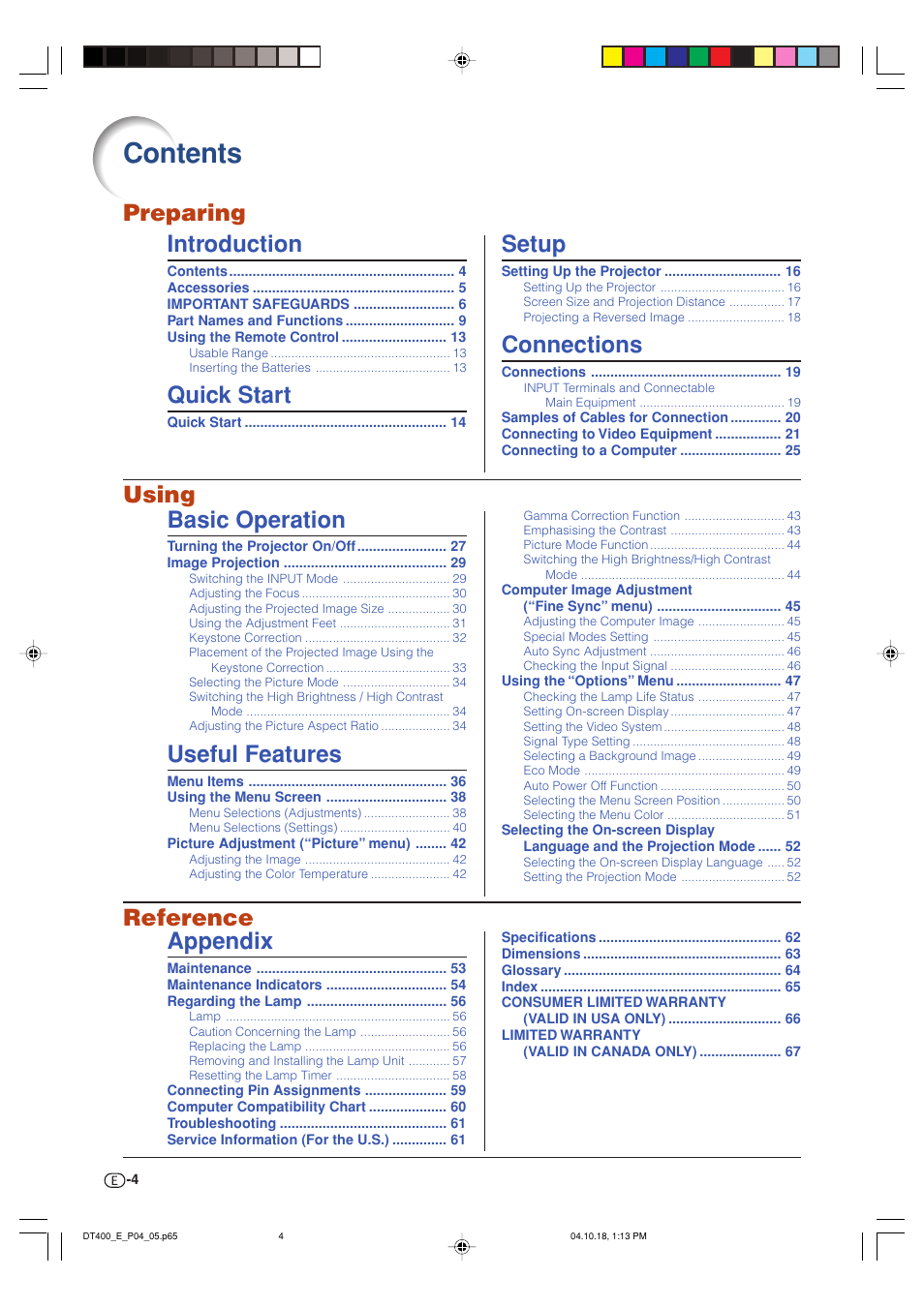 Sharp DT-400 User Manual | Page 4 / 67