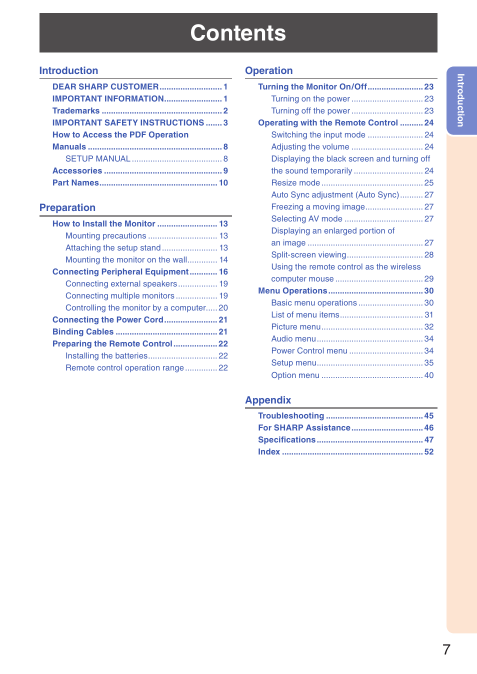 Sharp TL-M4600 User Manual | Page 9 / 55