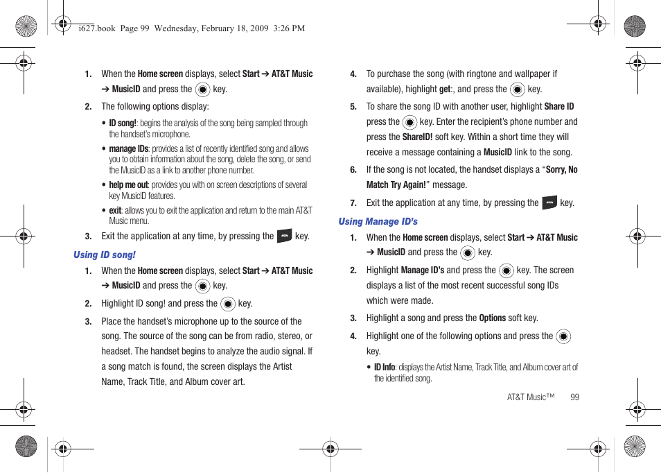 Sharp SGH-I627 User Manual | Page 103 / 156