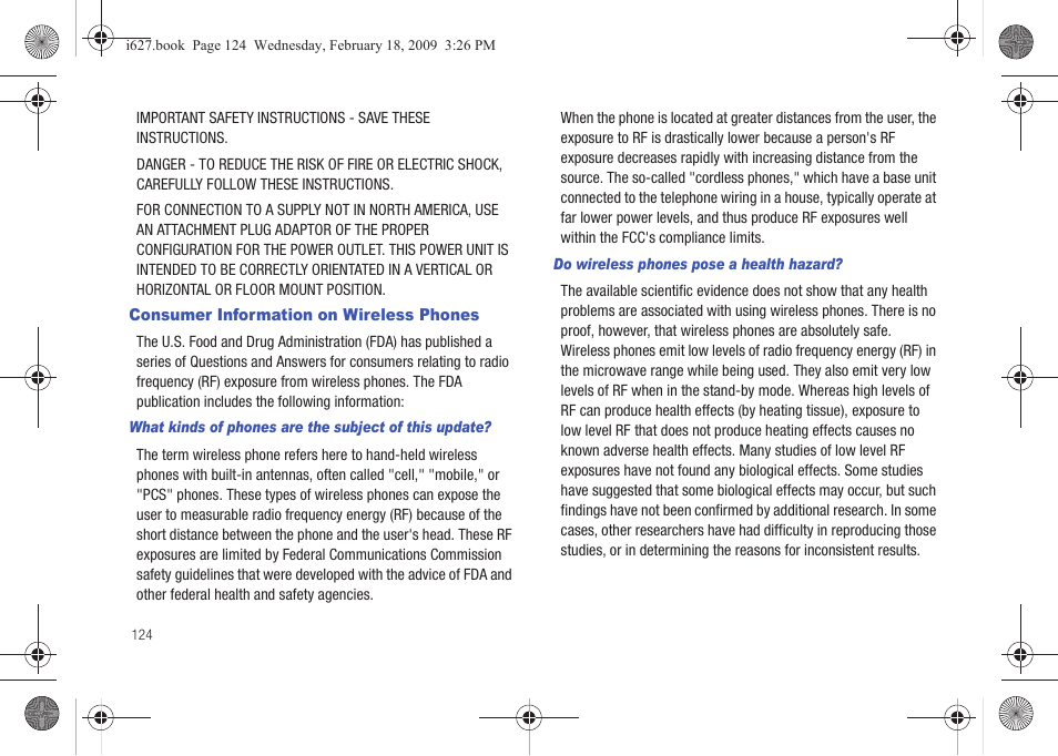 Consumer information on wireless phones | Sharp SGH-I627 User Manual | Page 128 / 156