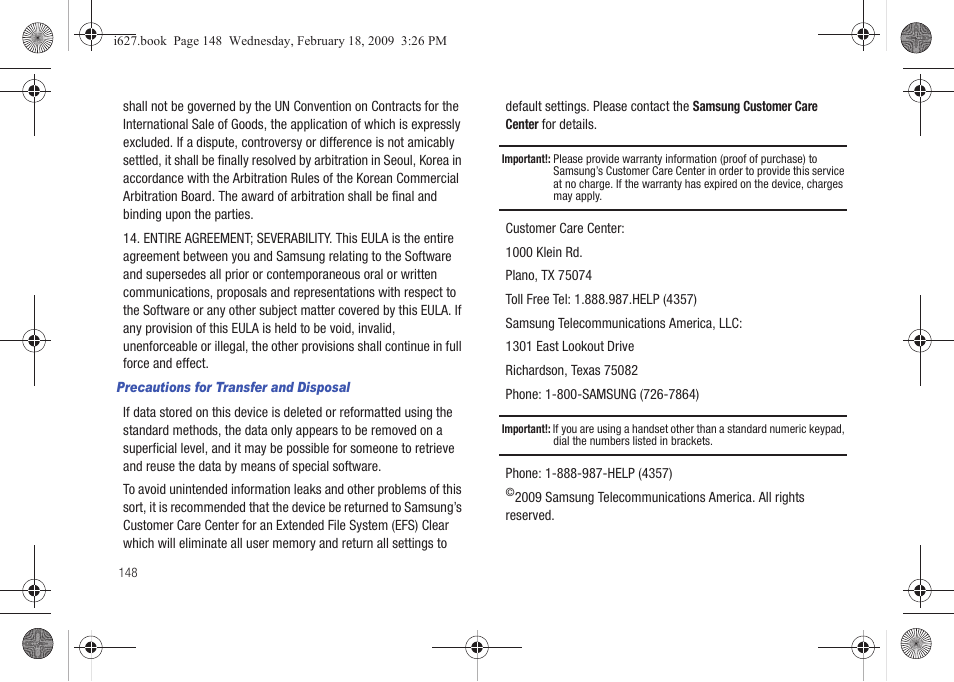 Sharp SGH-I627 User Manual | Page 152 / 156