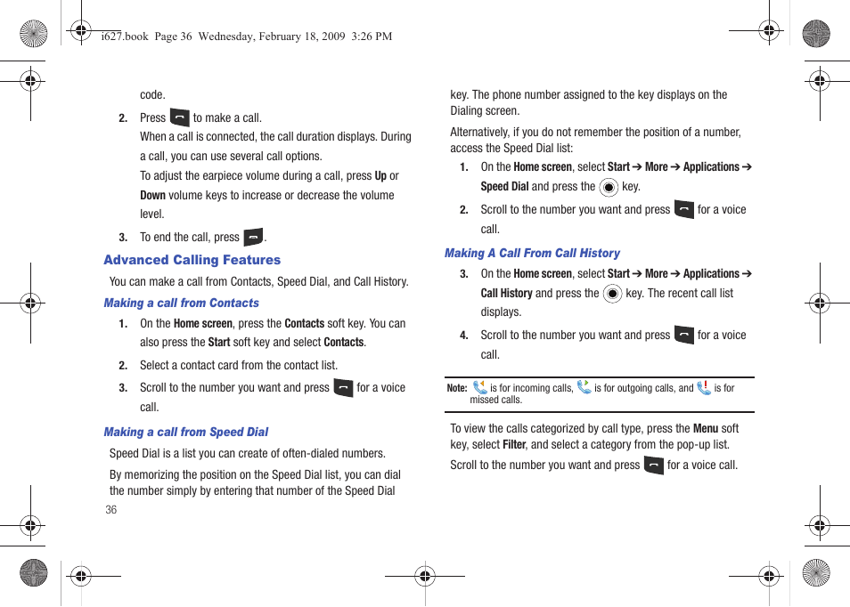 Advanced calling features | Sharp SGH-I627 User Manual | Page 40 / 156