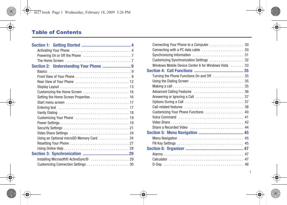 Sharp SGH-I627 User Manual | Page 5 / 156