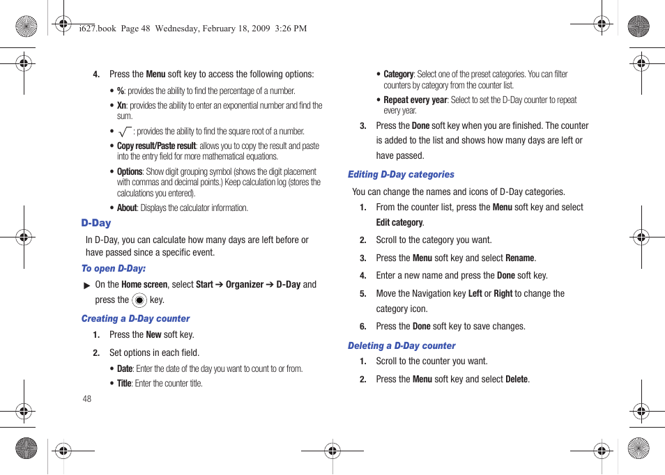 D-day | Sharp SGH-I627 User Manual | Page 52 / 156