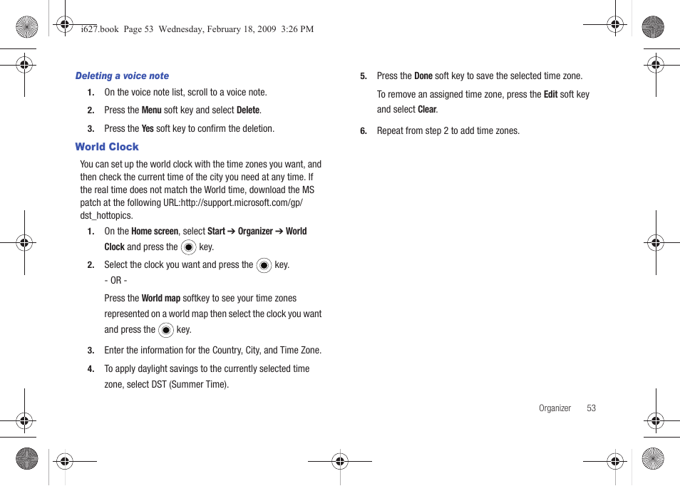 World clock | Sharp SGH-I627 User Manual | Page 57 / 156