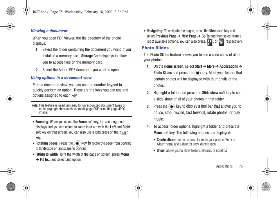 Photo slides | Sharp SGH-I627 User Manual | Page 79 / 156