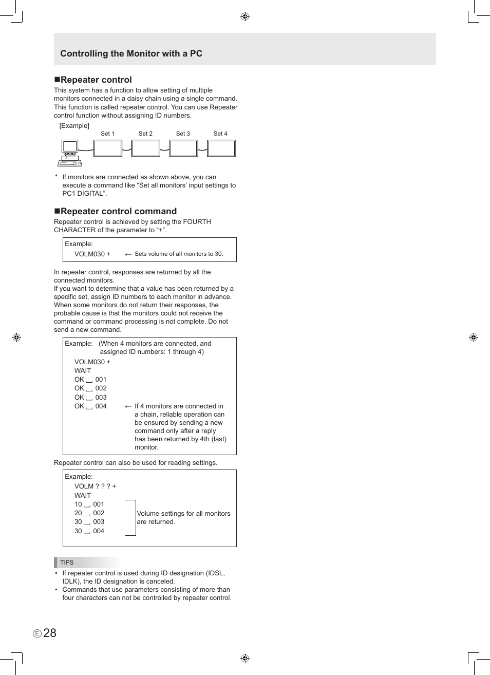 Repeater control command | Sharp PN-465E User Manual | Page 30 / 38