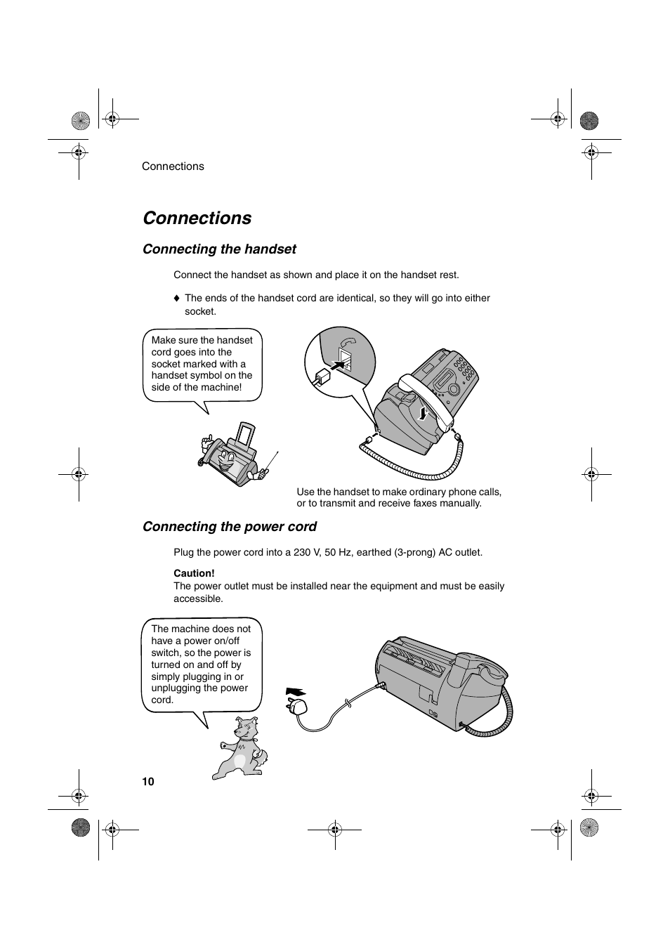 Connections | Sharp UX-P410 User Manual | Page 12 / 87