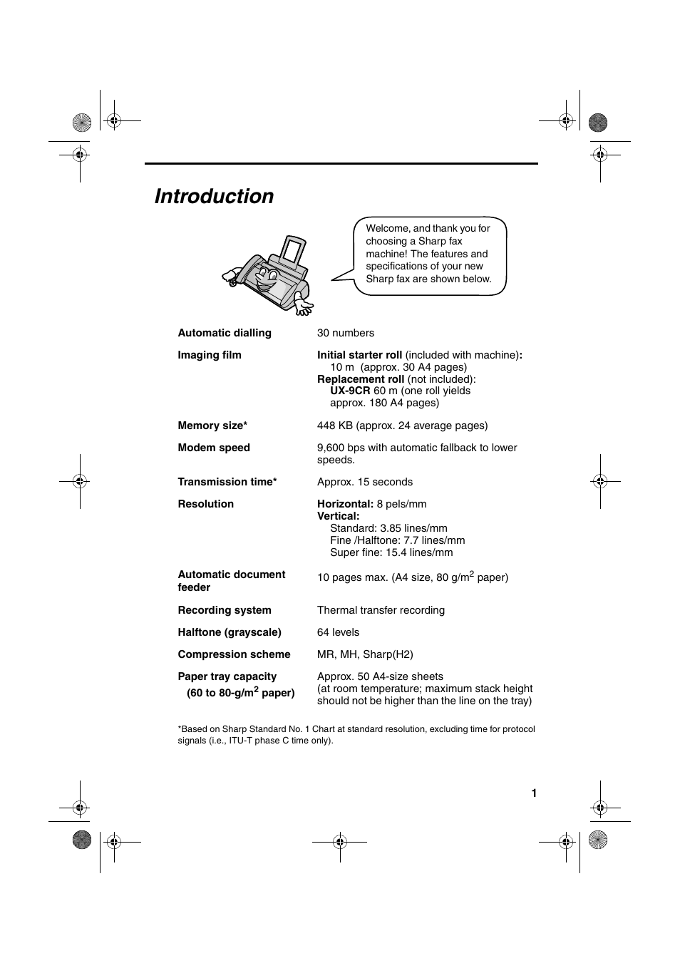 Introduction | Sharp UX-P410 User Manual | Page 3 / 87