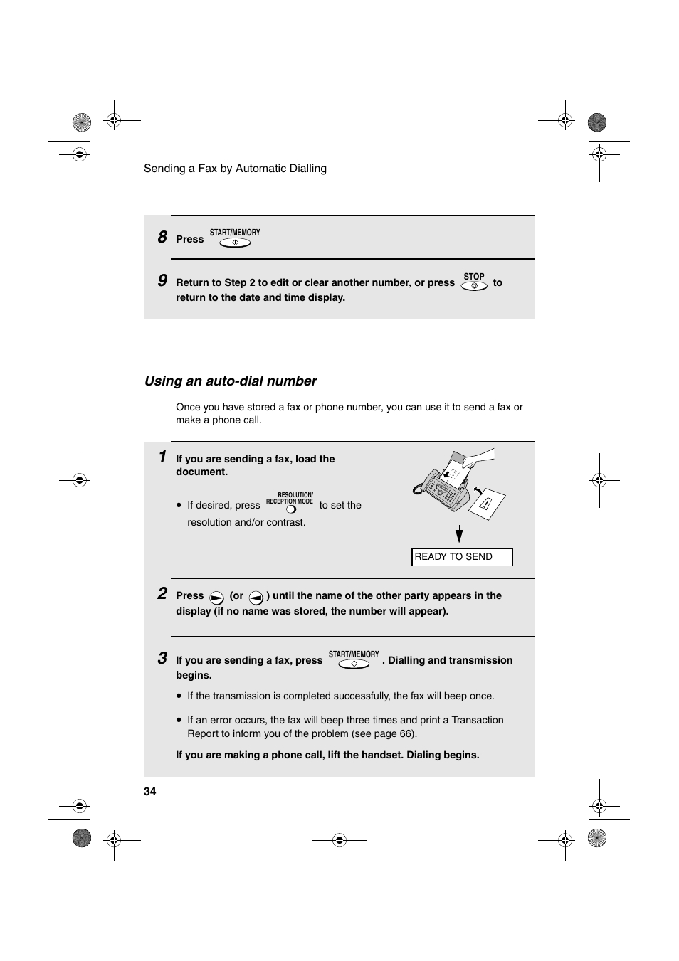 Using an auto-dial number | Sharp UX-P410 User Manual | Page 36 / 87