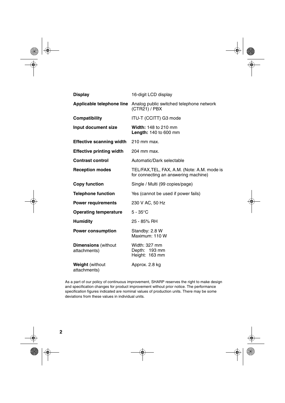 Sharp UX-P410 User Manual | Page 4 / 87