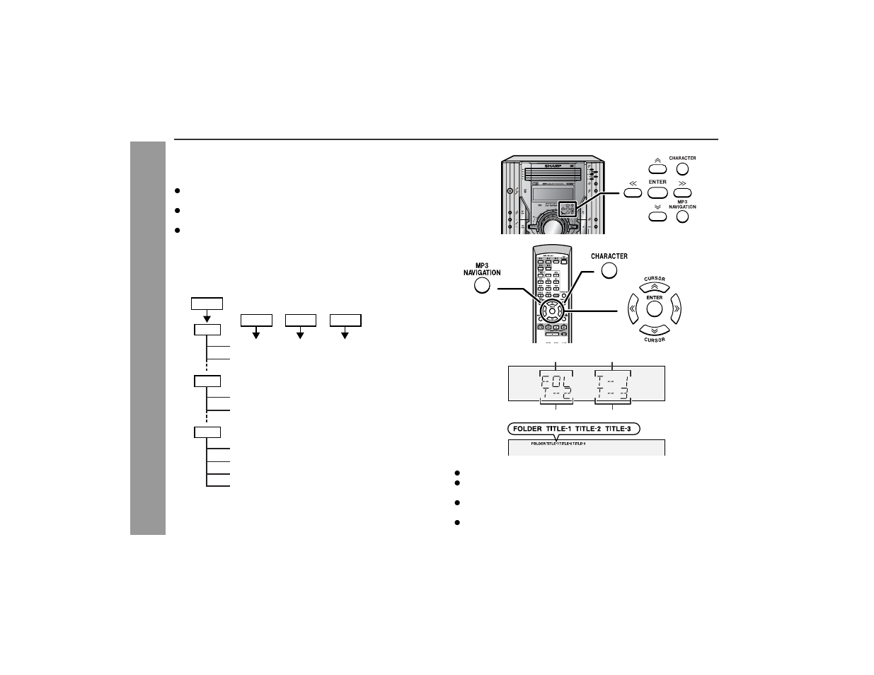 Mp3 navigation (only for mp3 files), Cd or mp3 disc pla ybac k | Sharp CD-MPS66 User Manual | Page 22 / 42