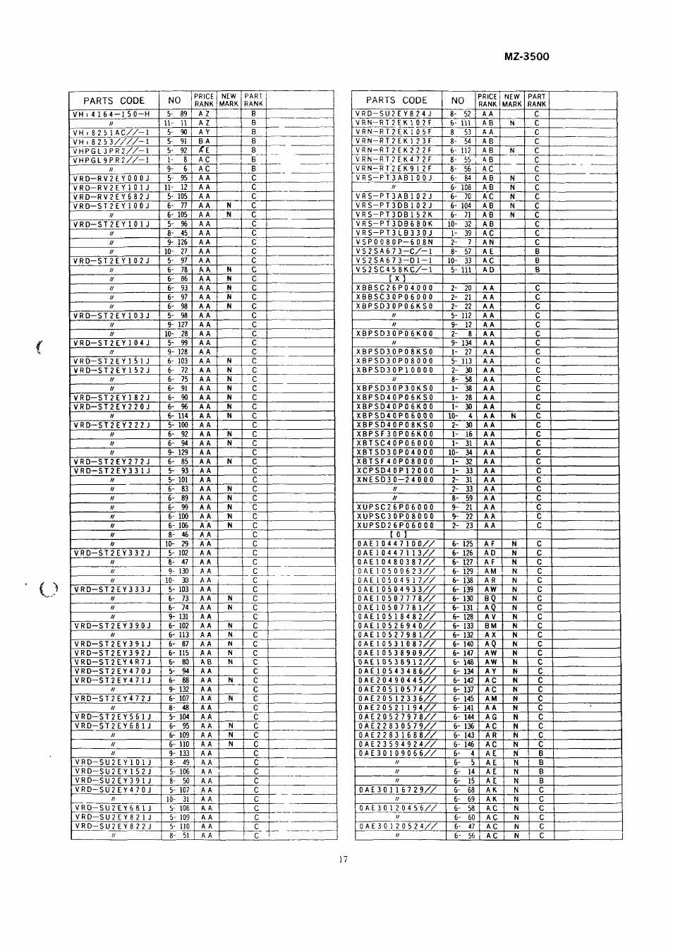 Mz-3500 | Sharp MZ-3500 User Manual | Page 114 / 116