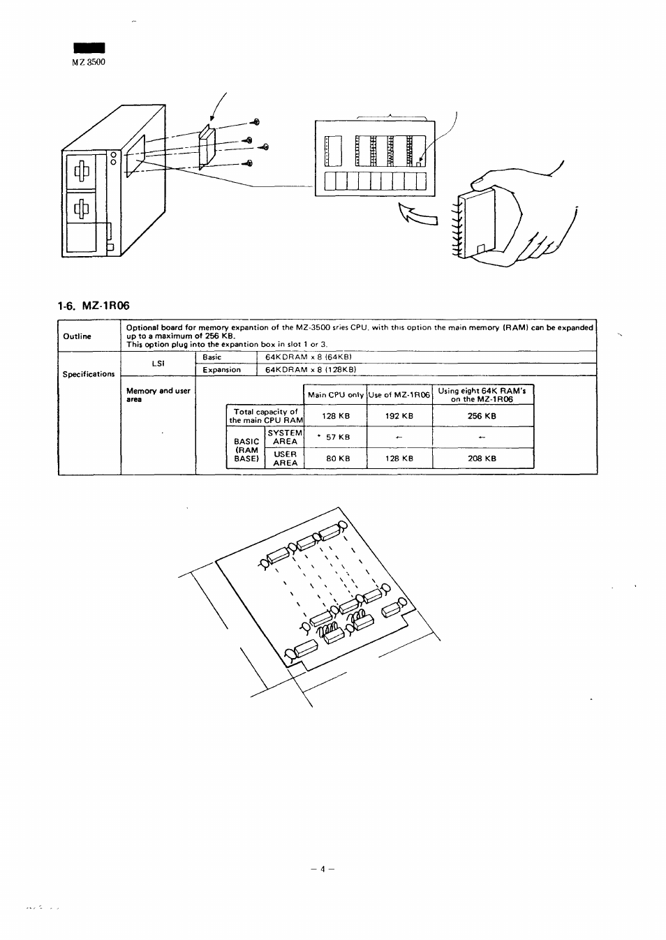 6. mz-1r06, Mz3500 | Sharp MZ-3500 User Manual | Page 5 / 116