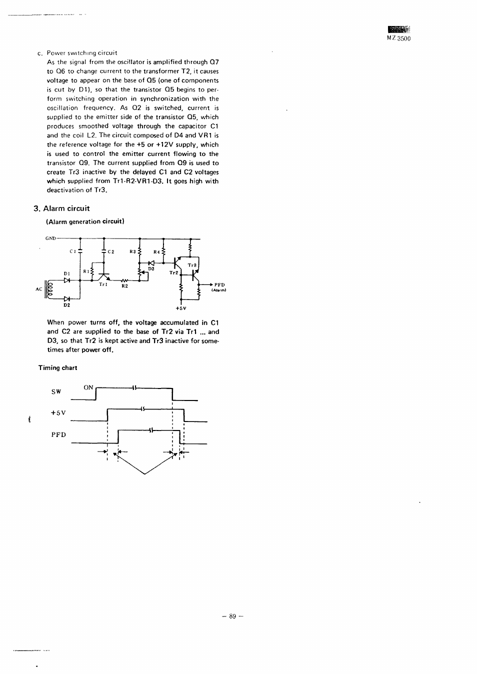 Alarm circuit | Sharp MZ-3500 User Manual | Page 82 / 116