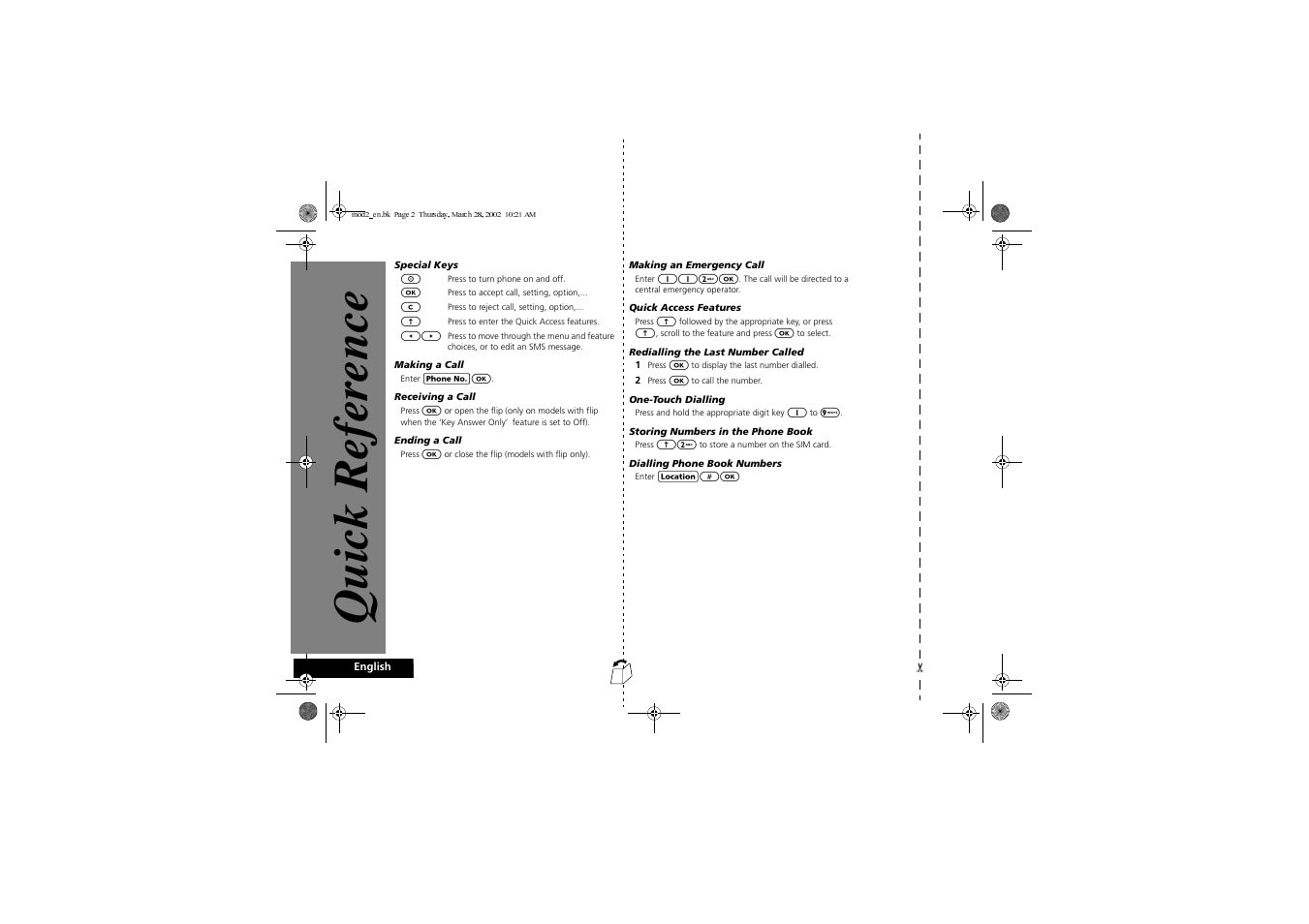 Quic k ref erence | Motorola Series M User Manual | Page 2 / 80