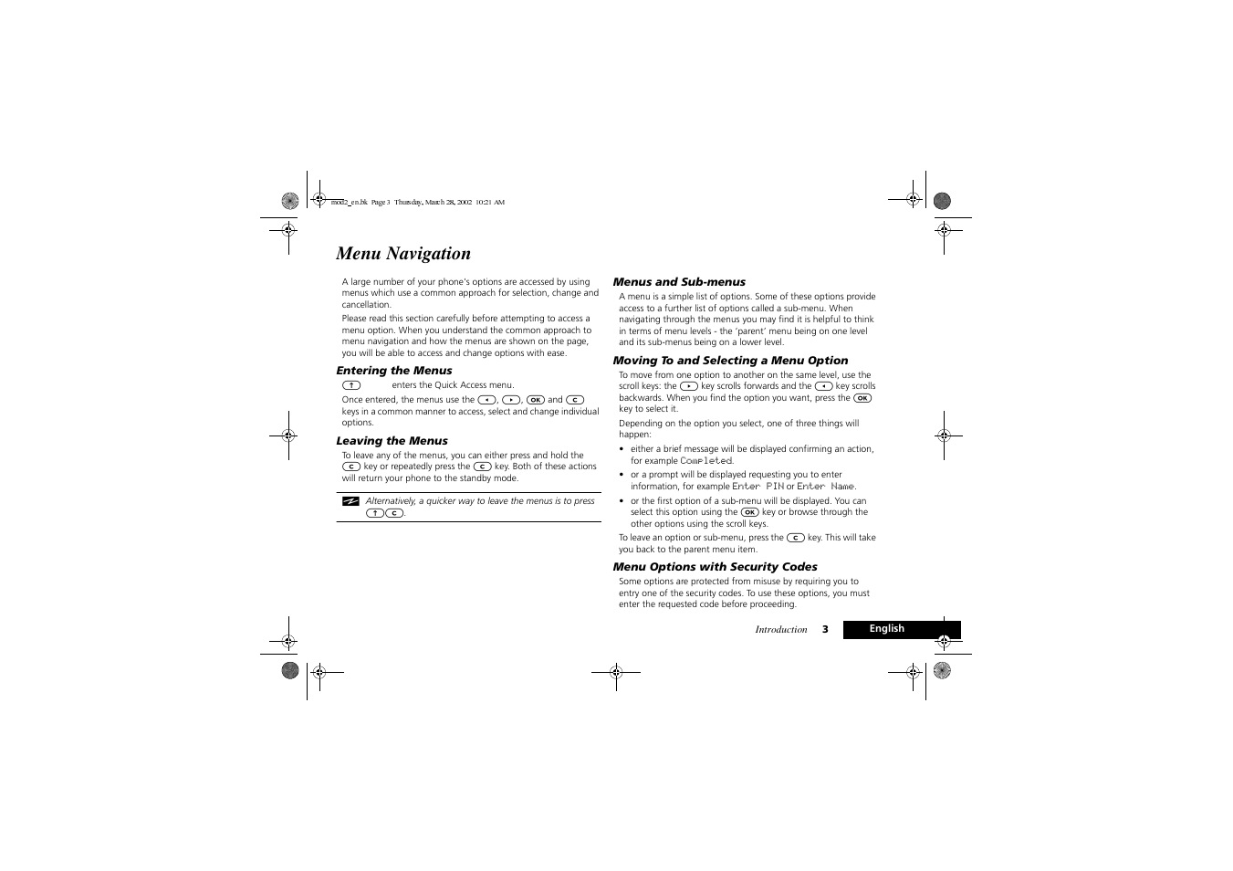 Menu navigation | Motorola Series M User Manual | Page 5 / 80