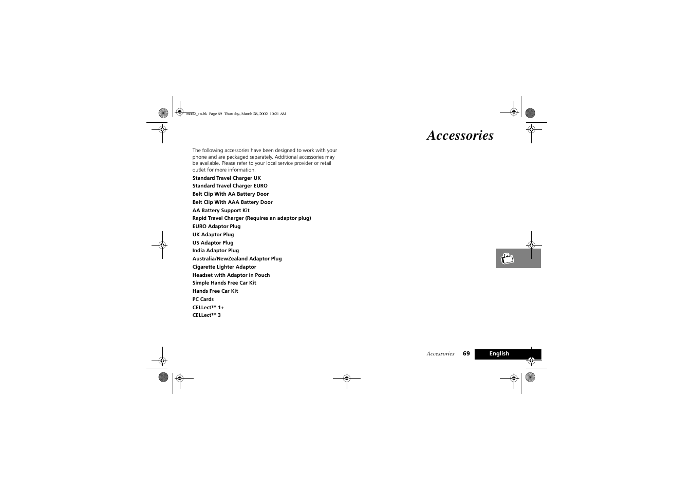 Accessories | Motorola Series M User Manual | Page 71 / 80