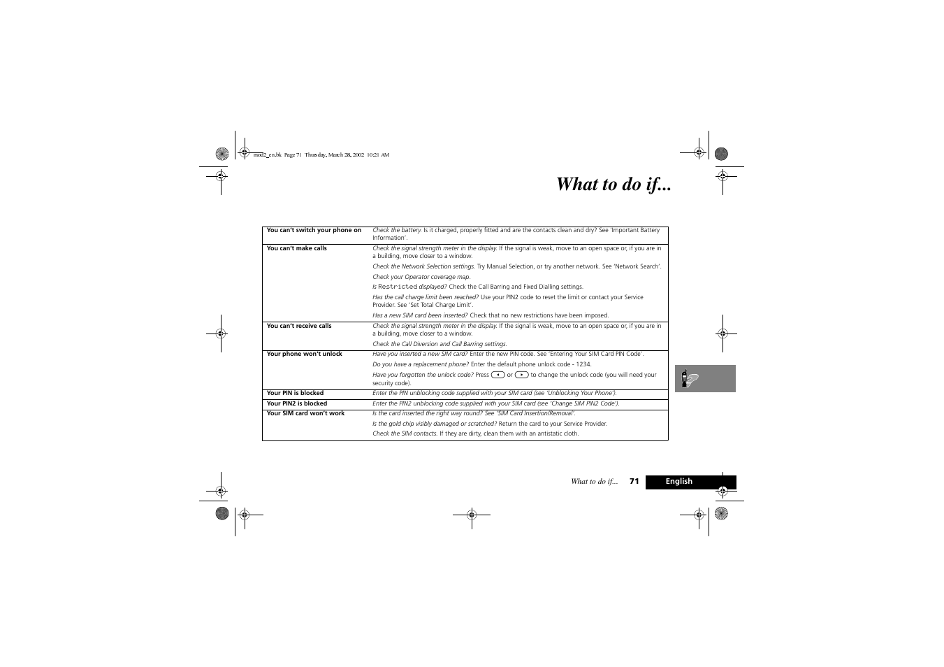 What to do if | Motorola Series M User Manual | Page 73 / 80