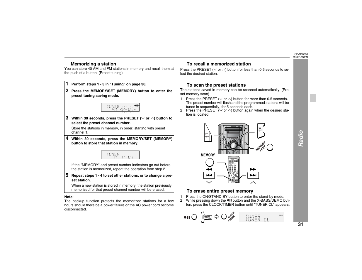 Radio | Sharp CP-G10000S User Manual | Page 31 / 47