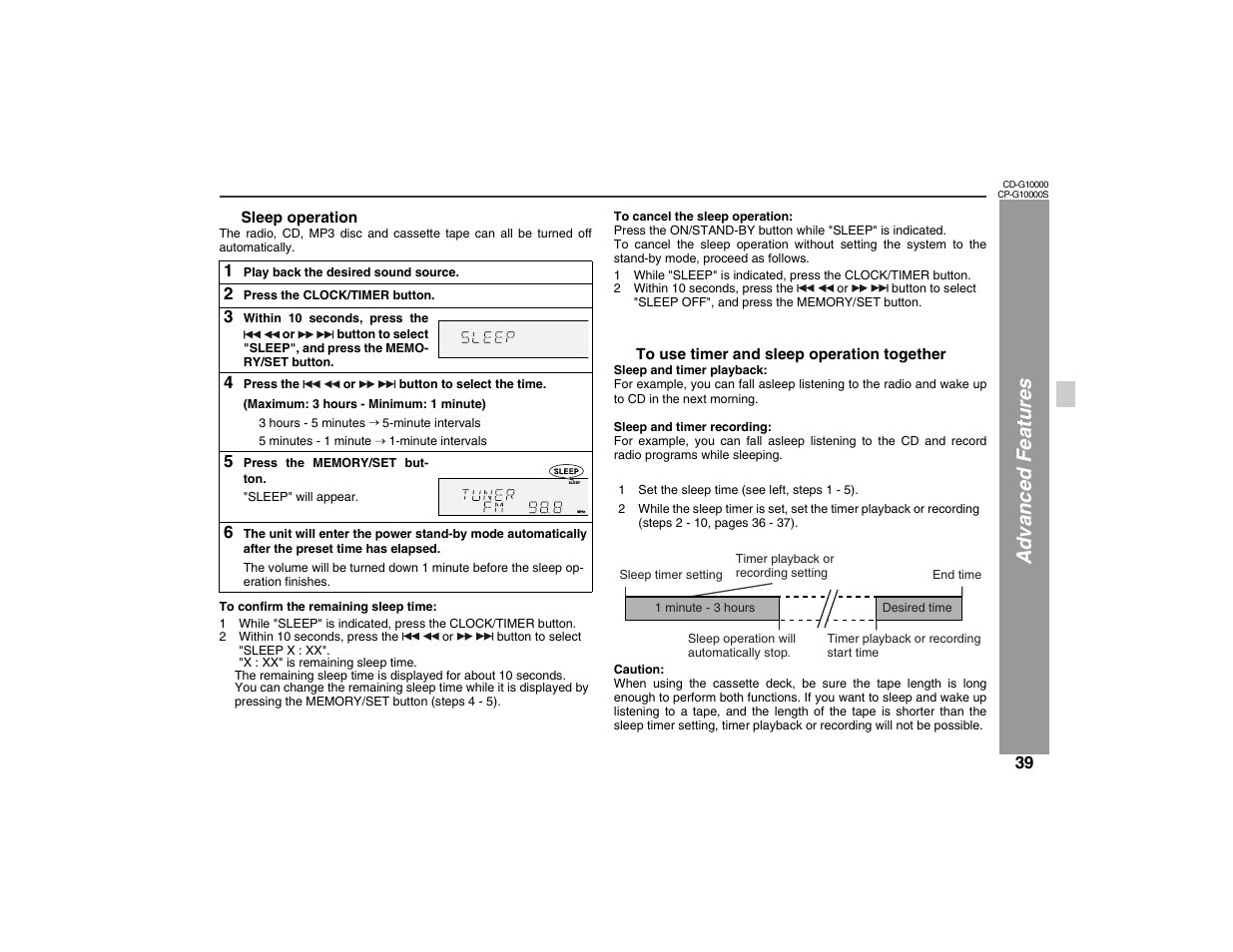 Adv anced f eatures | Sharp CP-G10000S User Manual | Page 39 / 47