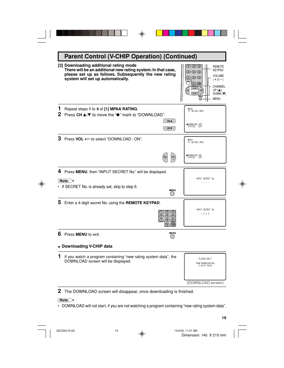 Sharp 32C230 User Manual | Page 19 / 52