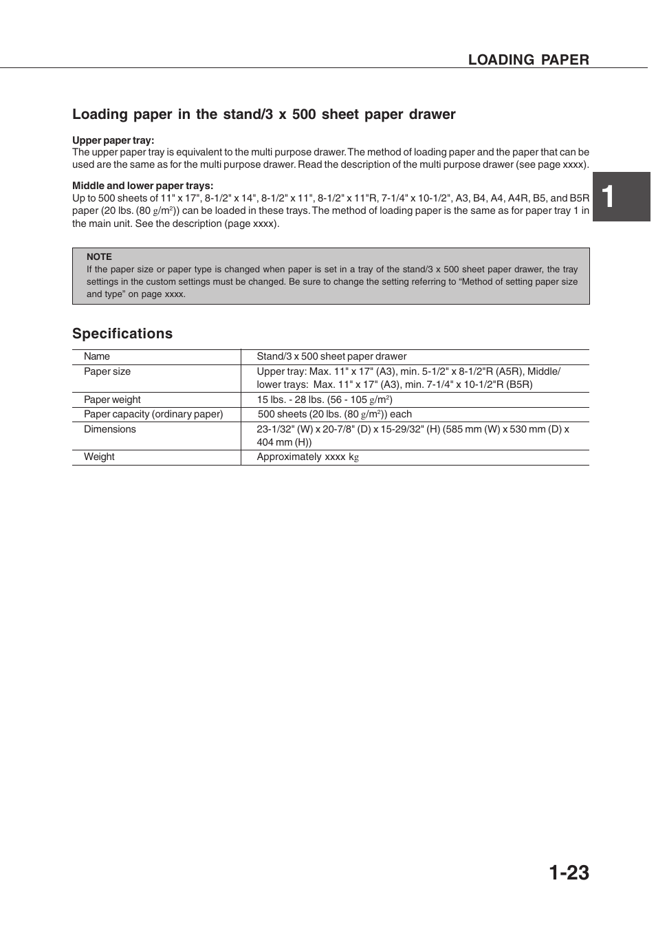 Specifications | Sharp AR-350 User Manual | Page 33 / 118