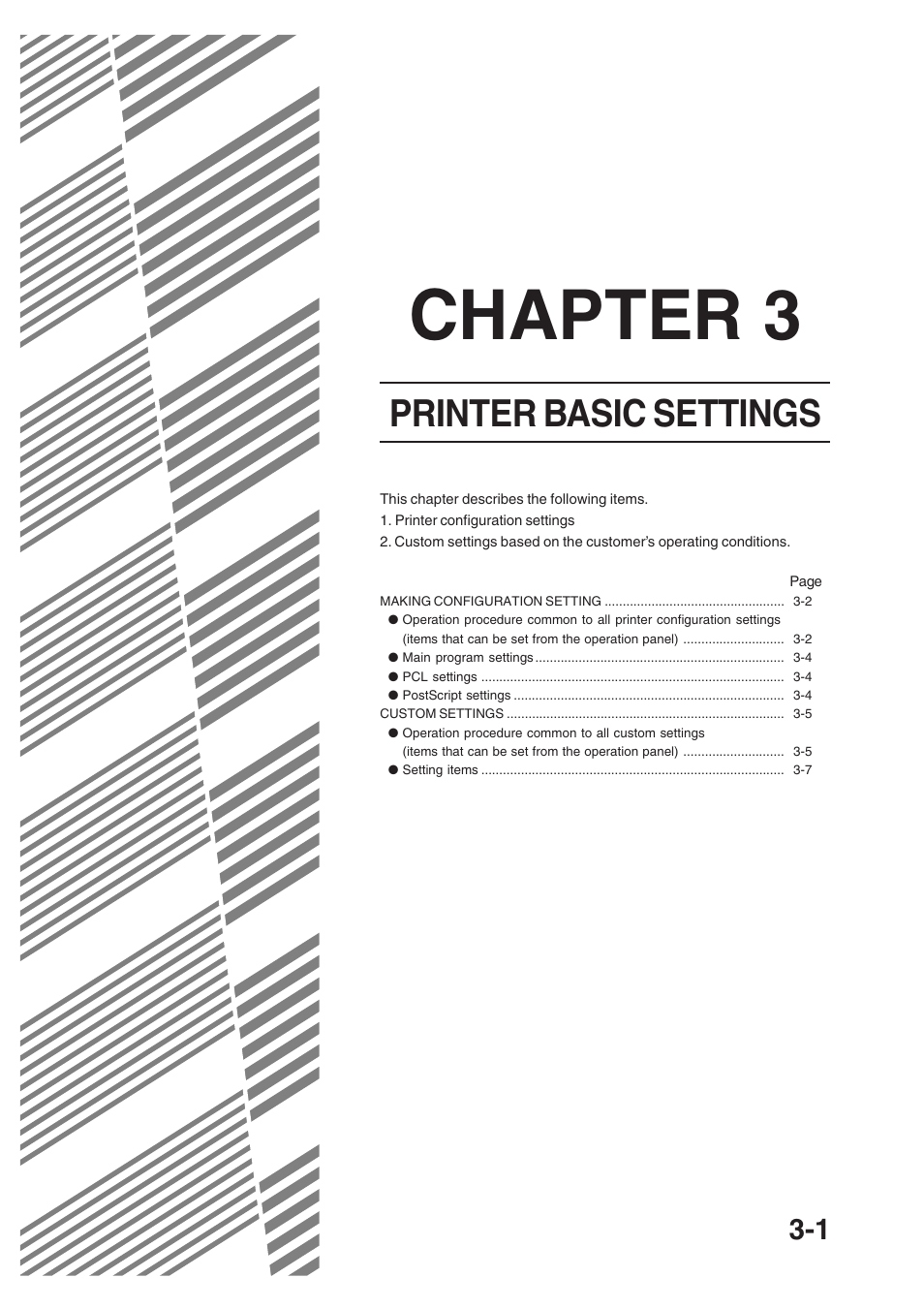 Chapter 3, Printer basic settings | Sharp AR-350 User Manual | Page 49 / 118