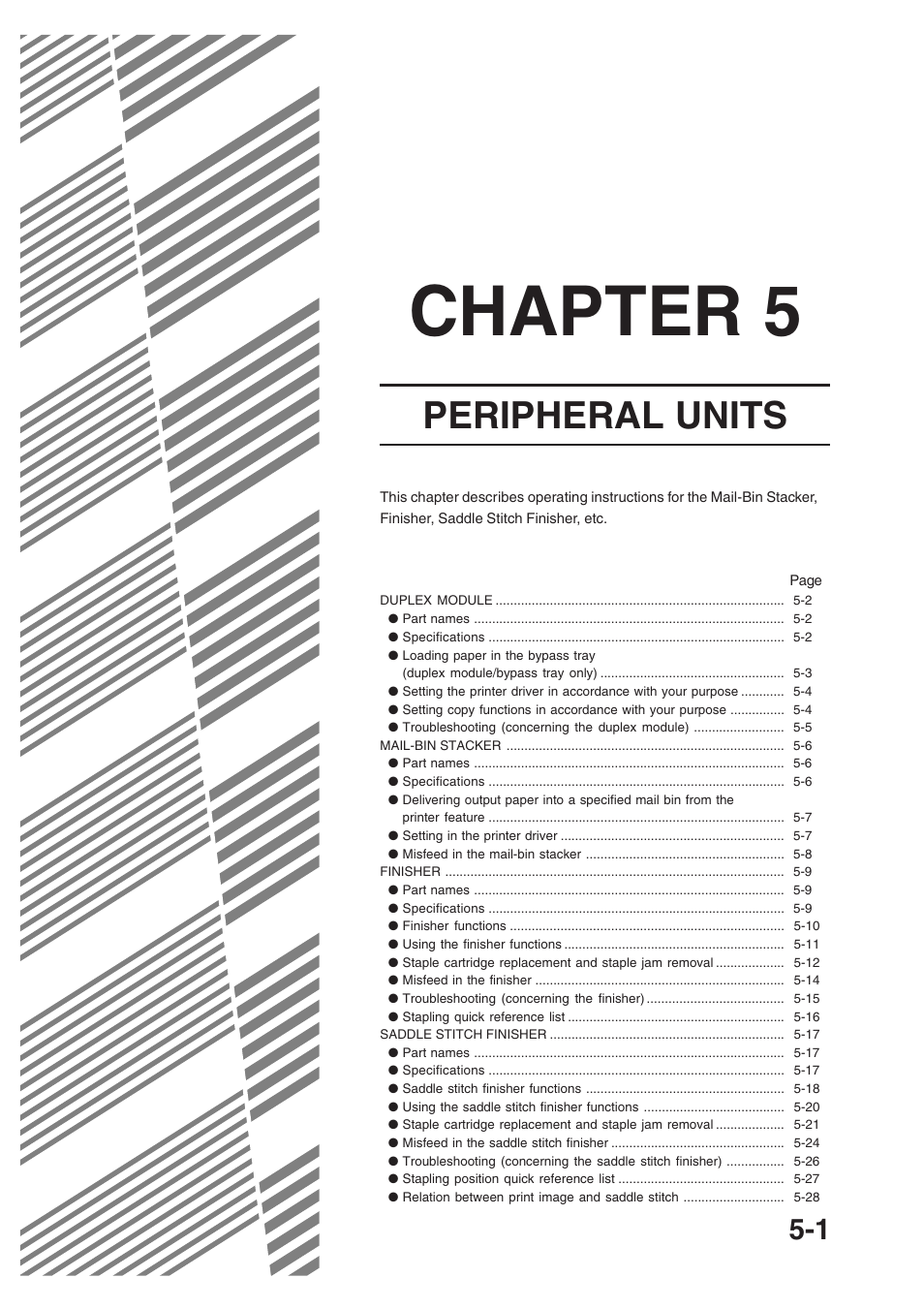 Chapter 5, Peripheral units | Sharp AR-350 User Manual | Page 69 / 118