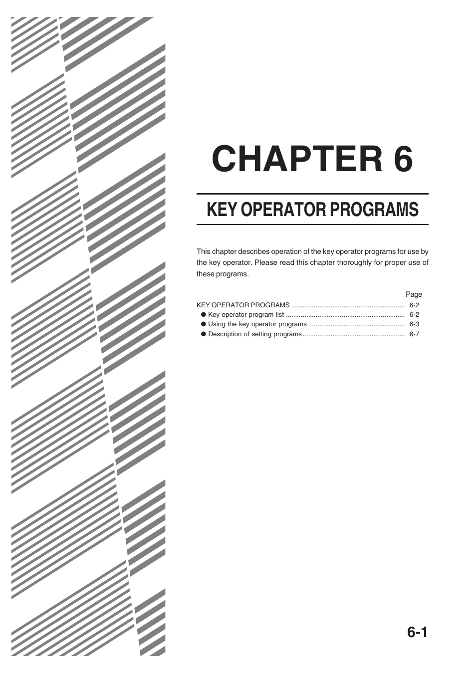 Chapter 6, Key operator programs | Sharp AR-350 User Manual | Page 97 / 118