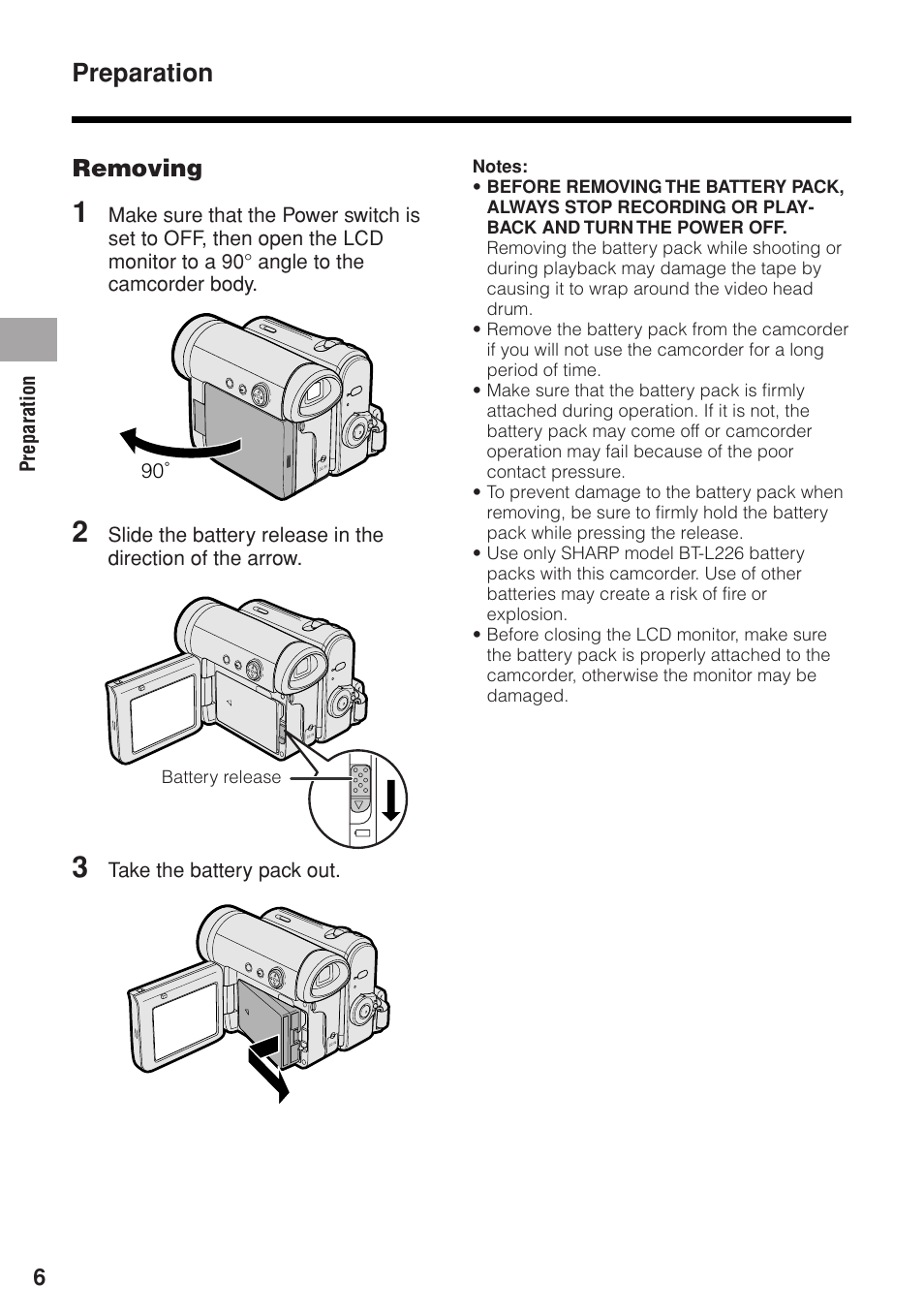 Preparation | Sharp VL-Z1U User Manual | Page 20 / 103