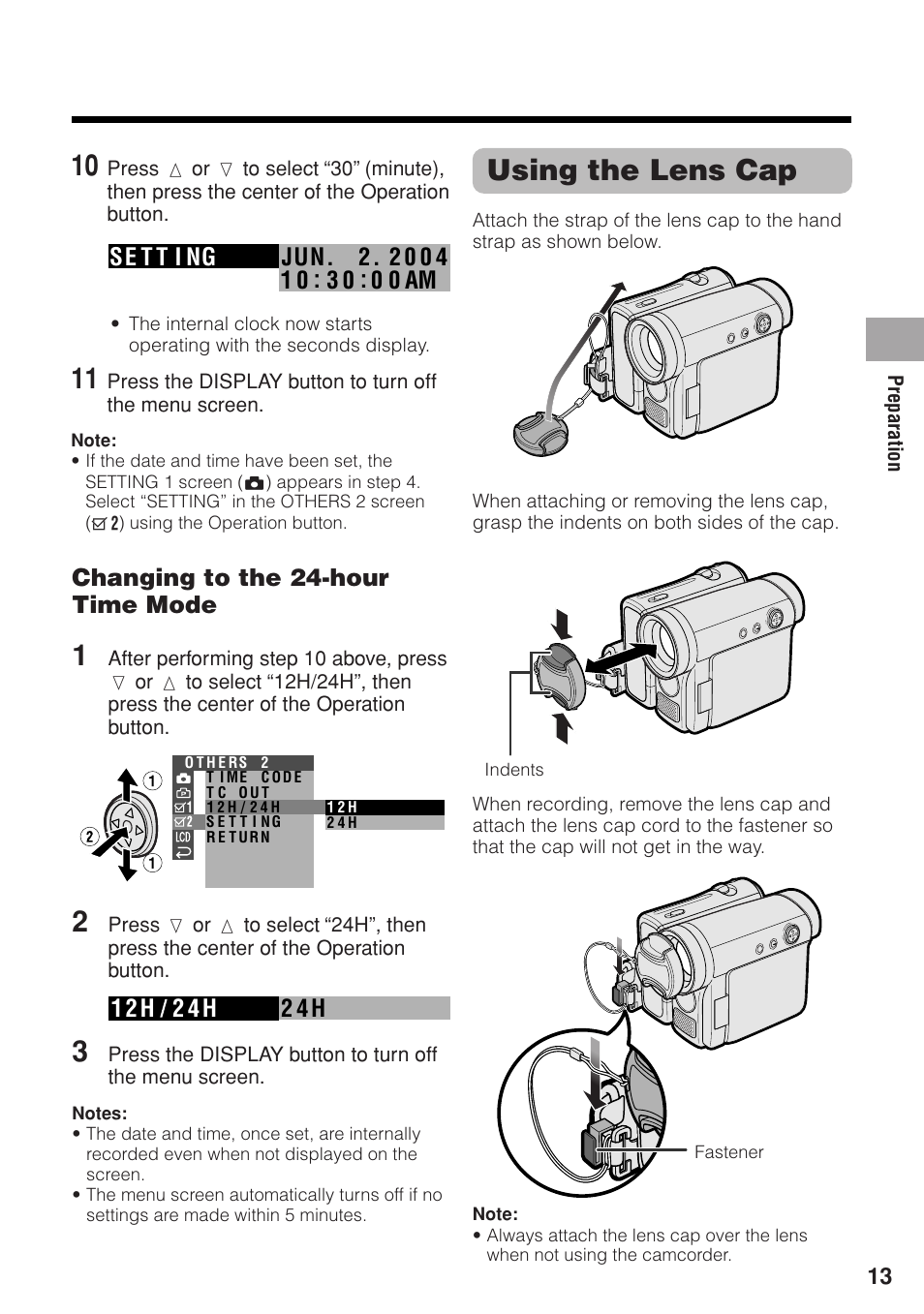 Using the lens cap | Sharp VL-Z1U User Manual | Page 27 / 103