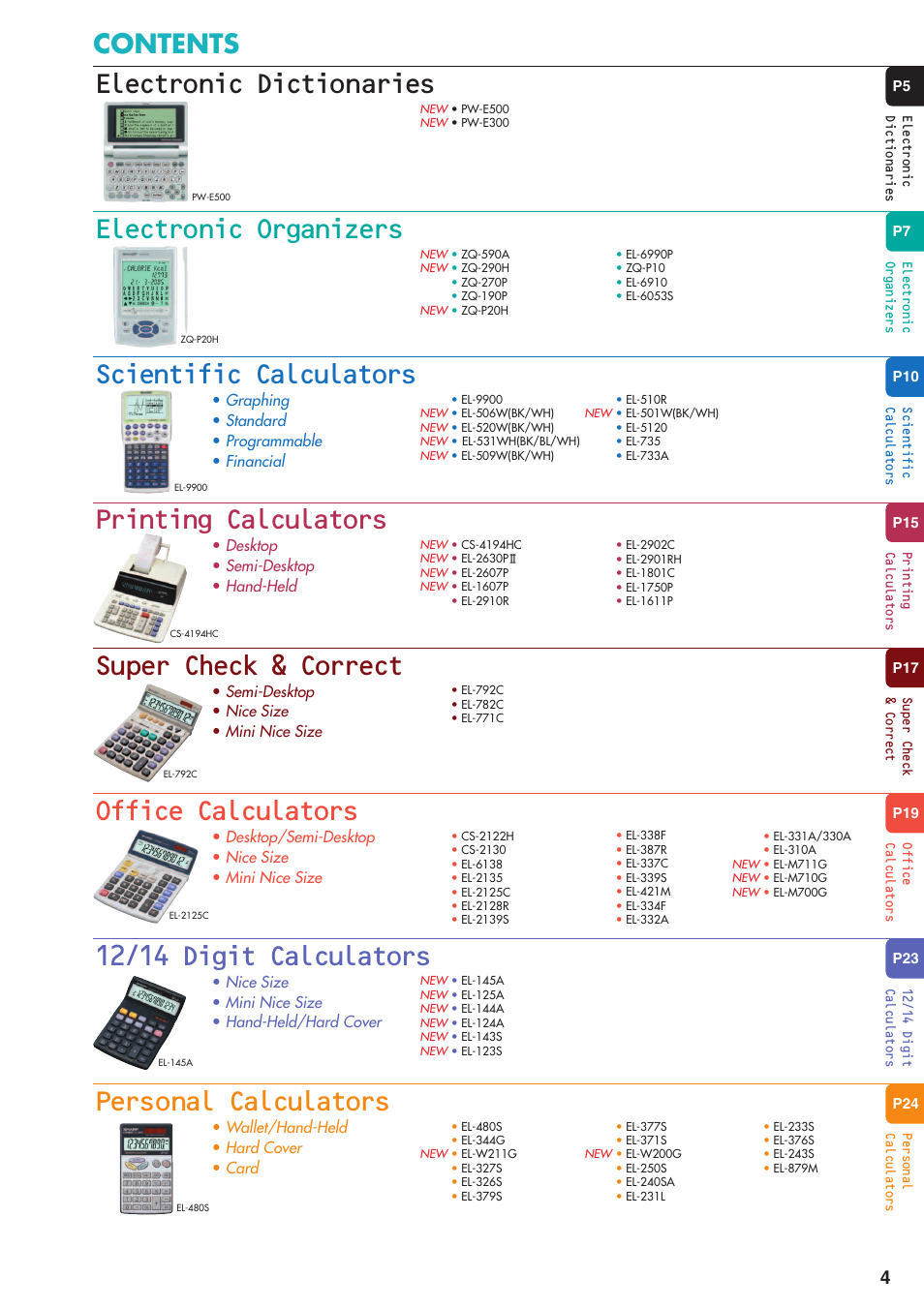 Sharp electronic calculator User Manual | Page 5 / 44