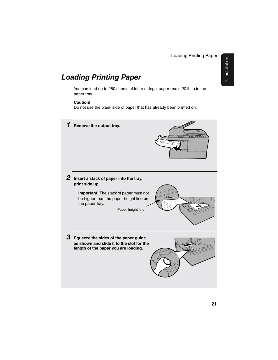 Loading printing paper | Sharp AM-900 User Manual | Page 23 / 161