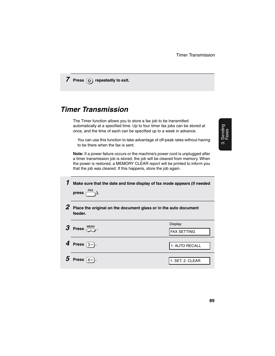 Timer transmission | Sharp AM-900 User Manual | Page 91 / 161