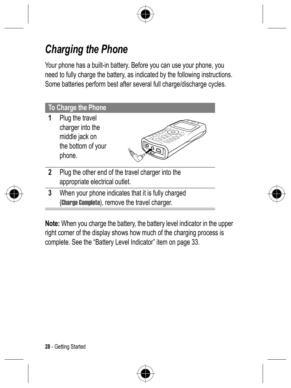 Charging the phone | Motorola C332 User Manual | Page 28 / 86