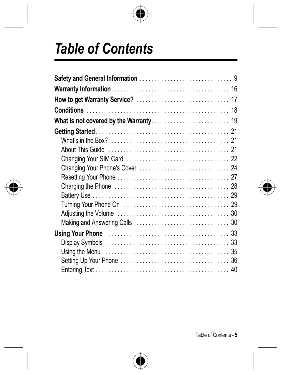 Motorola C332 User Manual | Page 5 / 86