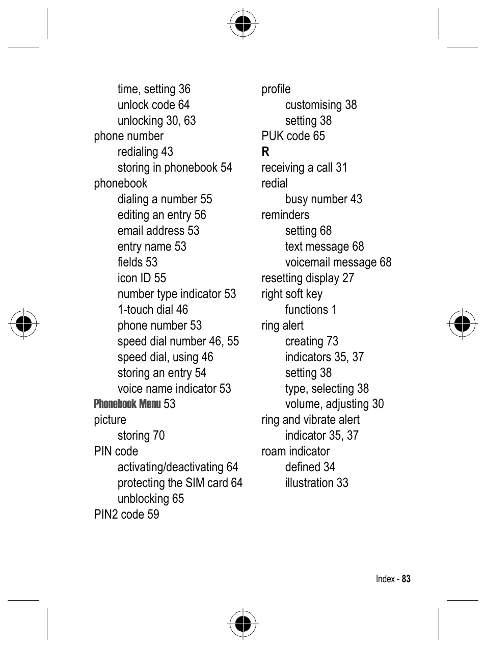 Motorola C332 User Manual | Page 83 / 86