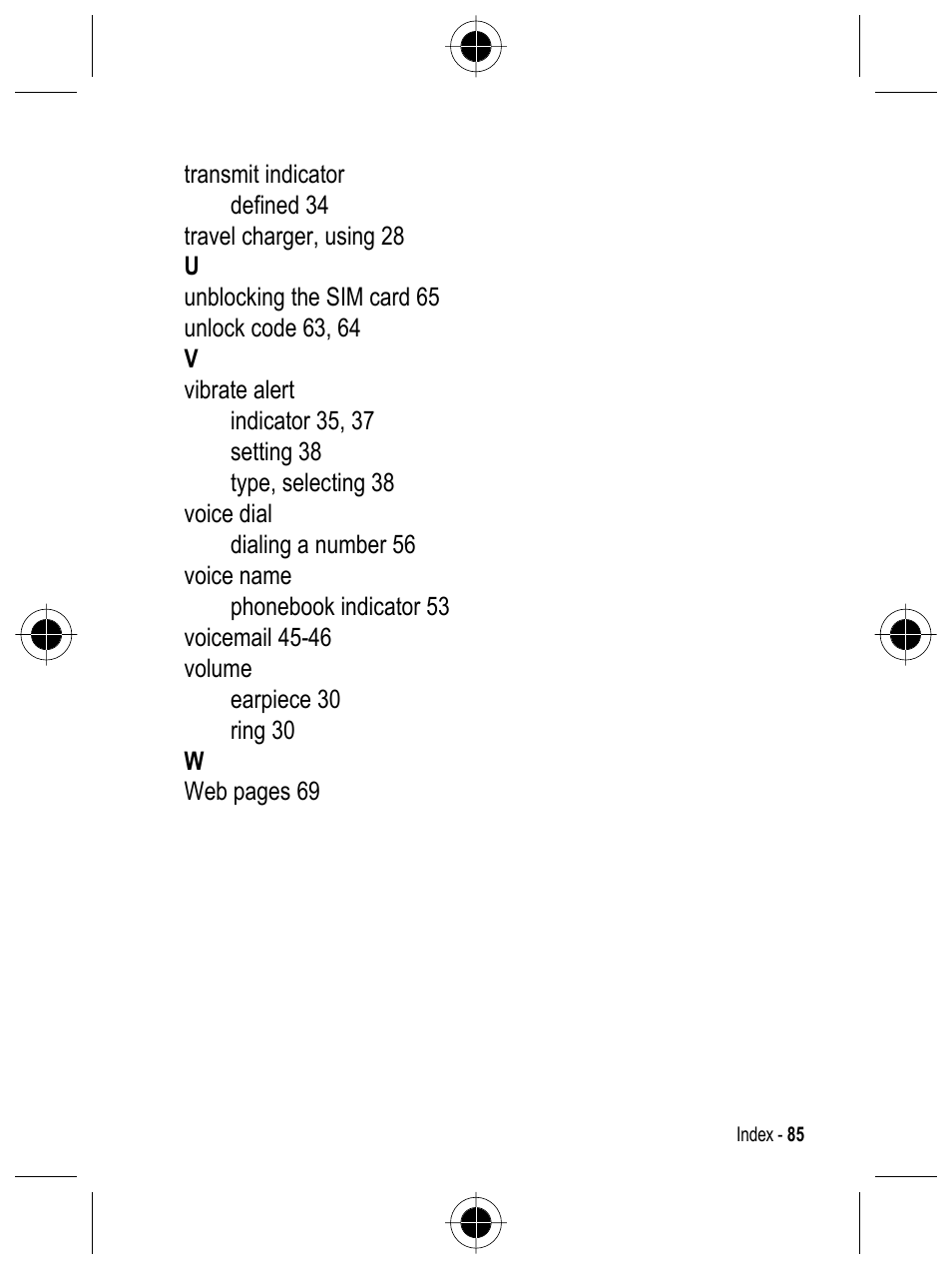 Motorola C332 User Manual | Page 85 / 86