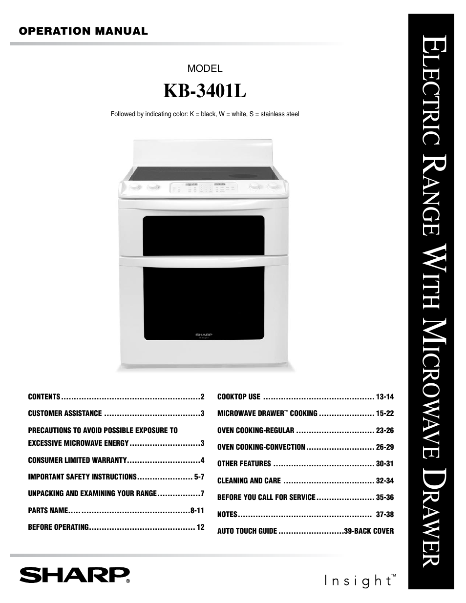 Sharp KB-3401L User Manual | 40 pages