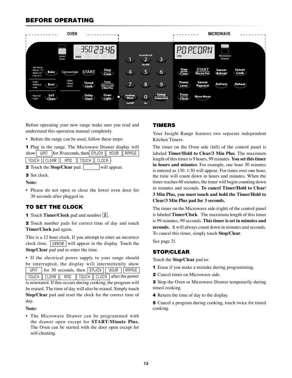 Before operating | Sharp KB-3401L User Manual | Page 12 / 40