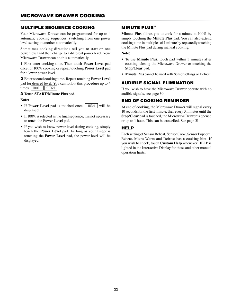 Microwave drawer cooking | Sharp KB-3401L User Manual | Page 22 / 40