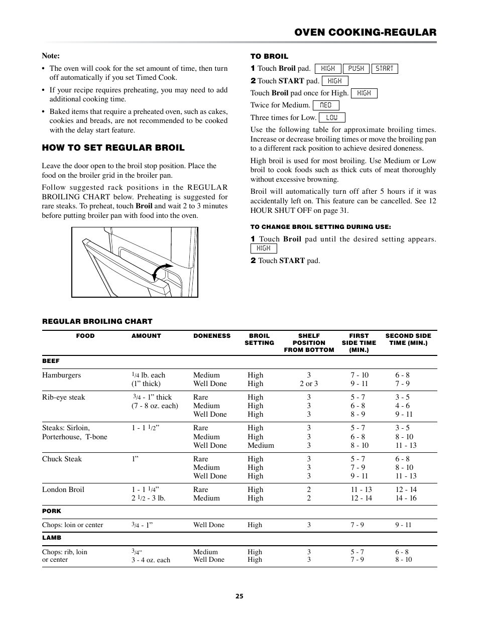 Oven cooking-regular | Sharp KB-3401L User Manual | Page 25 / 40