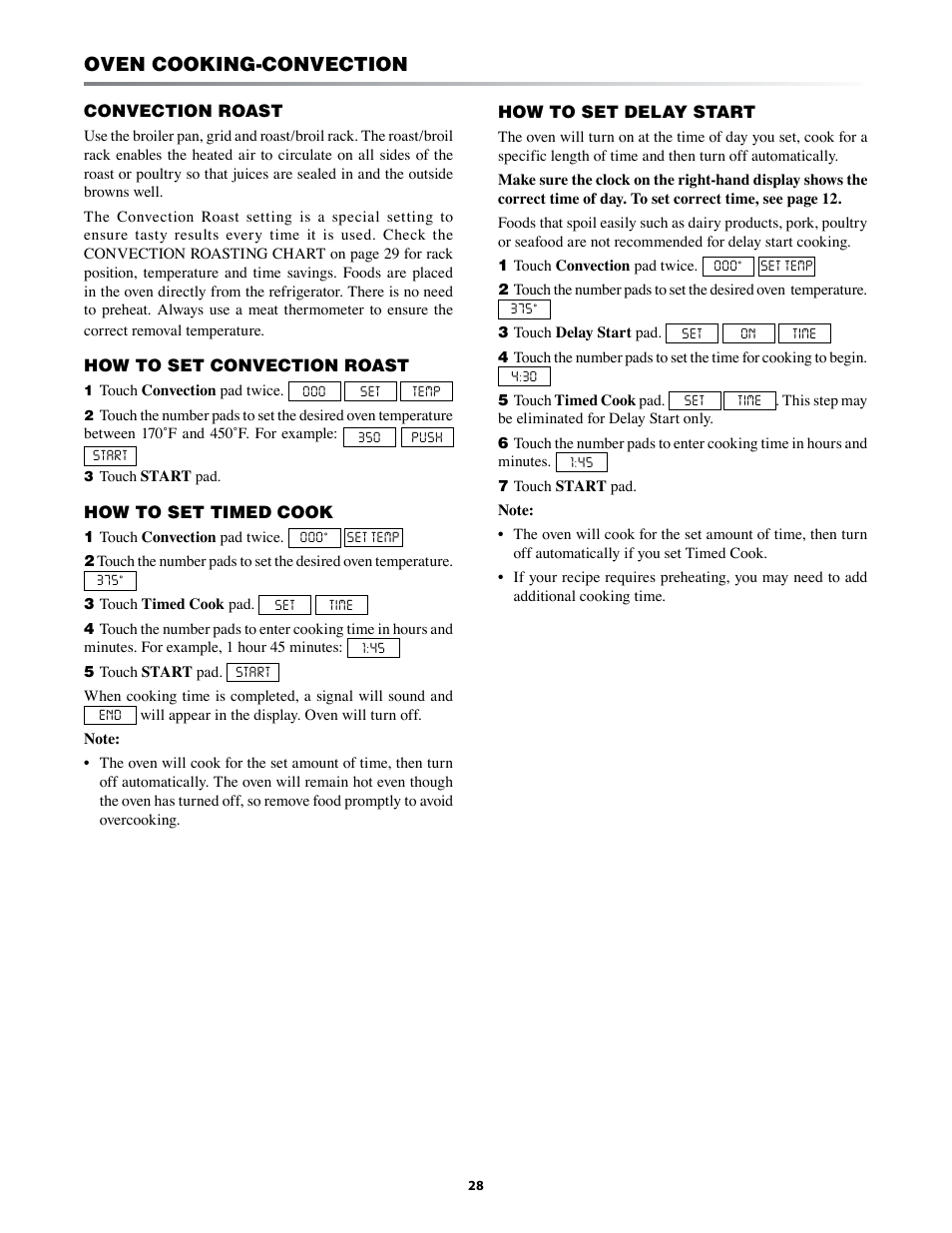 Oven cooking-convection | Sharp KB-3401L User Manual | Page 28 / 40