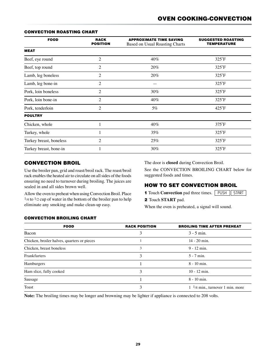 Oven cooking-convection | Sharp KB-3401L User Manual | Page 29 / 40