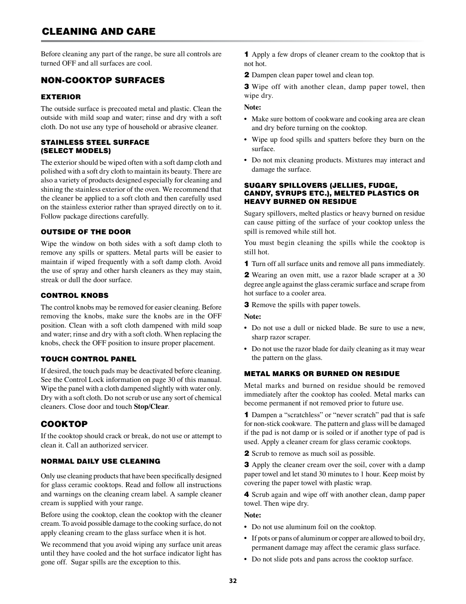 Cleaning and care | Sharp KB-3401L User Manual | Page 32 / 40