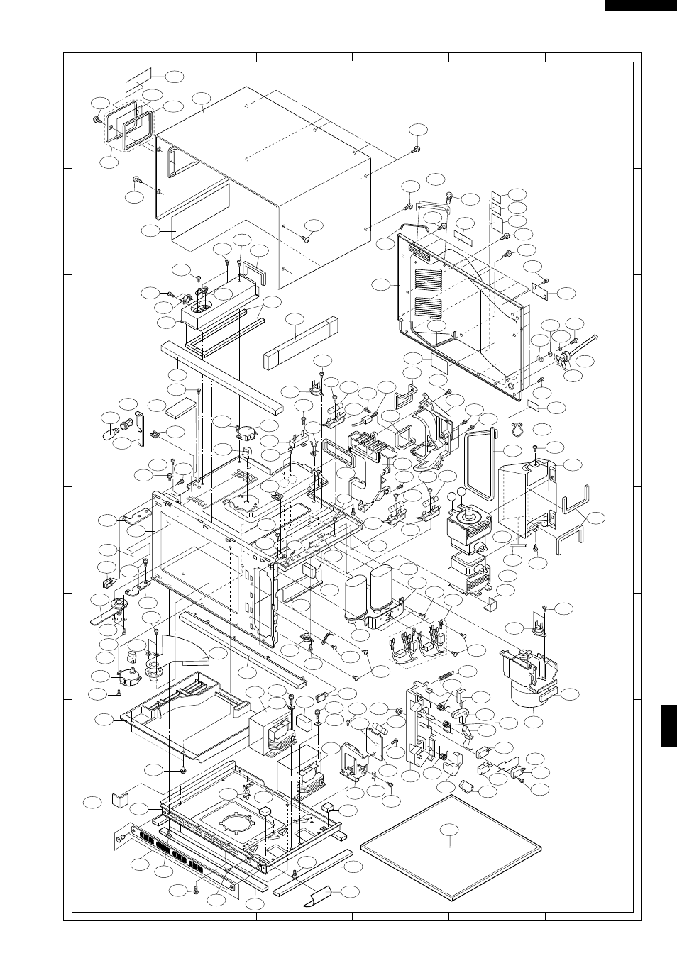 Oven and cabinet parts | Sharp R-2397 User Manual | Page 41 / 44